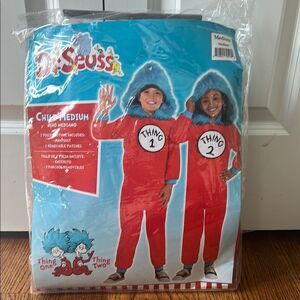 Dr. Seuss Red and Blue Thing 1 & Thing 2 Halloween Costume Size Medium